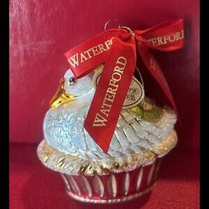 🔮🌲Waterford Holiday Heirlooms Six Geese Christmas Blown Glass Ornament